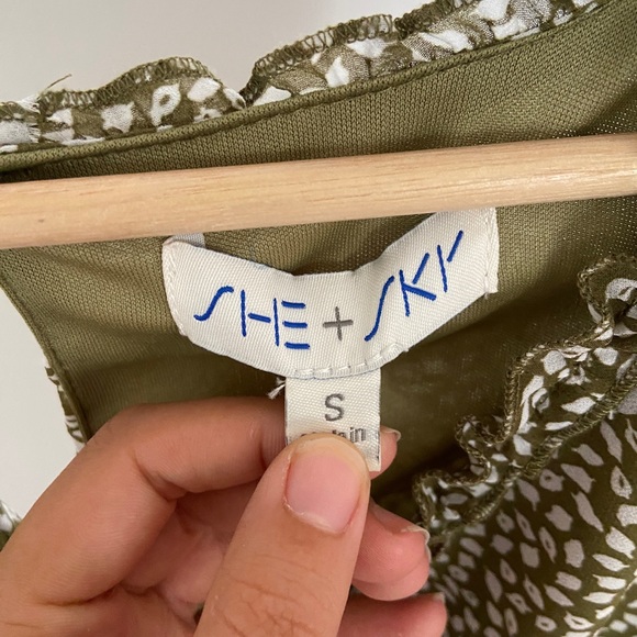 She + Sky Green Ruffle Mini Dress - Picture 4 of 4